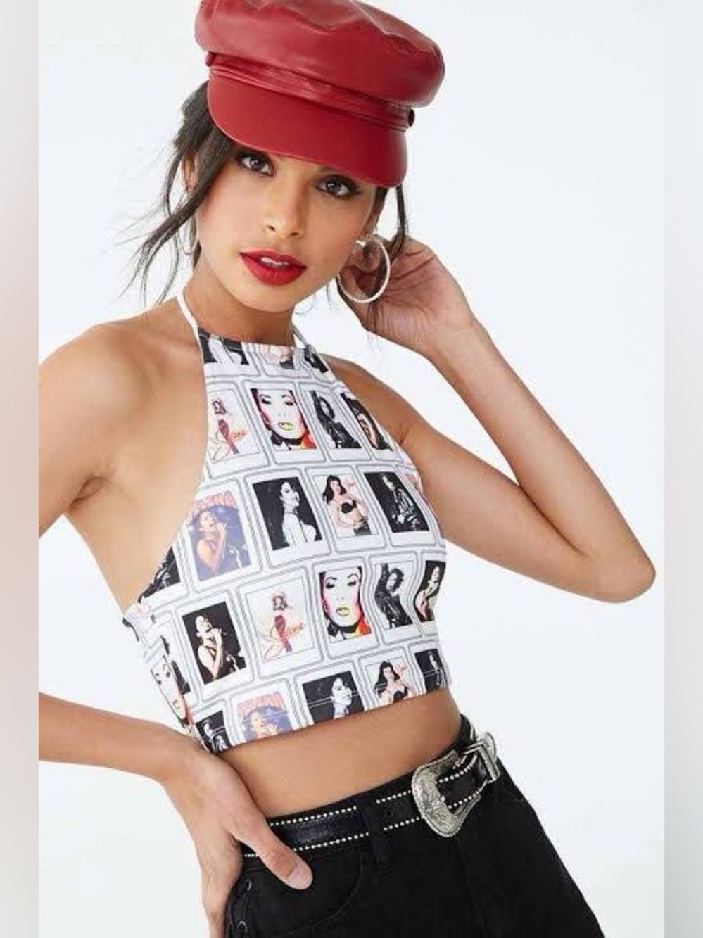 Official Selena Merchandise Photo Print Halter Crop Top Size Large